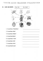 English worksheet: Lets practice our toys