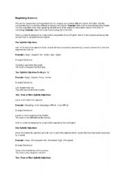English Worksheet: comparatve test
