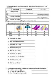 English Worksheet: have got / has got