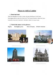English Worksheet: Places to visit in London