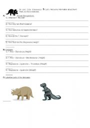 English Worksheet: Dinosaurs