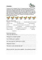 English Worksheet: Christine