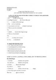 English worksheet: exam paper