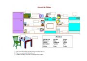 English Worksheet: Around the kitchen