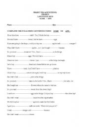 English Worksheet:  some / any