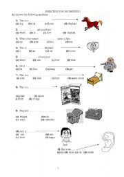 English Worksheet: an easy and enjoyable  test for beginners