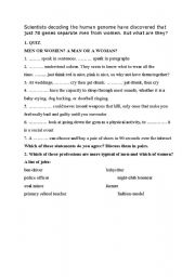 English Worksheet: men and women