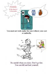 English Worksheet: Safety Rules - leaflet 3/3