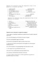 English Worksheet: comparative superlative