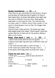 English Worksheet: reading comprehnsion