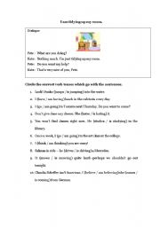 English worksheet: present simple or present continuous tense