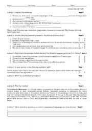 English Worksheet: Oscar Wilde test