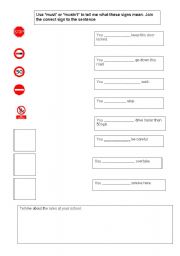 English Worksheet: MUST/MUSTNT
