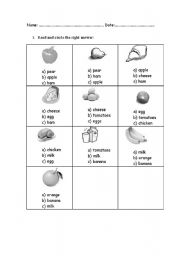 English worksheet: Food