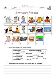 English Worksheet: Everyday Actions