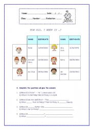 English Worksheet:  HOW OLD ? WHEN IS ?