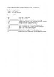 English Worksheet: MUSTNT or NEEDNT