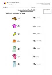 English Worksheet: clothe test