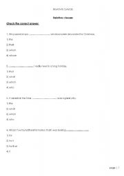 English Worksheet: relative clauses - test