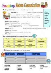 English Worksheet: Modern Communications