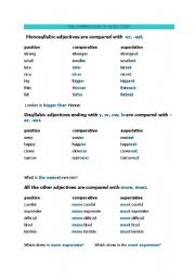 English Worksheet: comparative and superlative