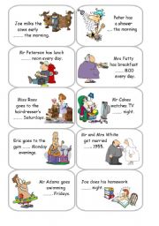 English Worksheet: Prepositions of time - Cards 3