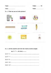 English Worksheet: English test for young learners