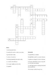 English worksheet: Vocabulary crossword