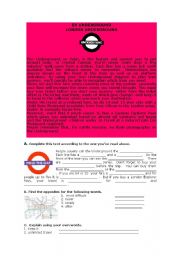 English Worksheet: Reading about Londons Underground
