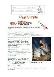 PINK - Who Knew  / Simple Past