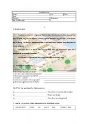 English worksheet: school, time and weather