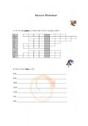 English worksheet: Revision worksheet