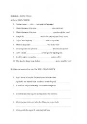 English Worksheet: relative clause