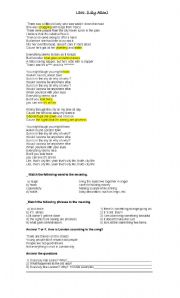 English worksheet: London - Lilly Allen