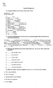 English Worksheet: practice. verb to be