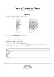 English worksheet: BEGINNERS EXERCISE