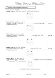 English Worksheet: frog family