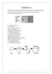 English worksheet: adjectives