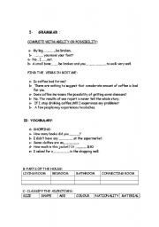 English worksheet: modals