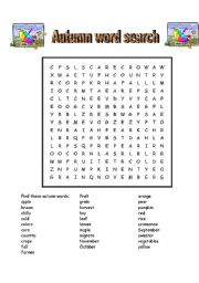 Autumn word search
