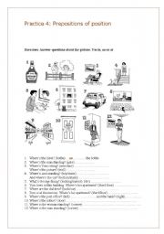 English Worksheet: prepostions of place
