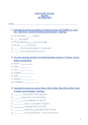 English worksheet: test 