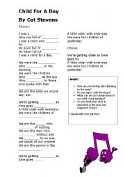 English Worksheet: Child for a day