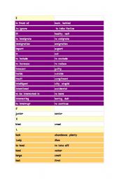 English worksheet: Opposites