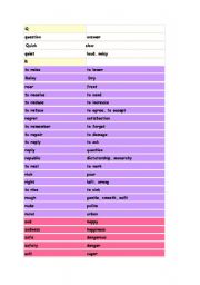 English Worksheet: opposites