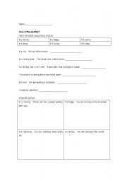 English worksheet: Hows the weather?