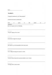 English worksheet: Be going to...