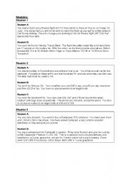 English Worksheet: Telephoning role play situations part A