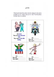 English worksheet: Jobs-Must and Mustnt