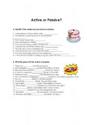 English Worksheet: Active or Passive?